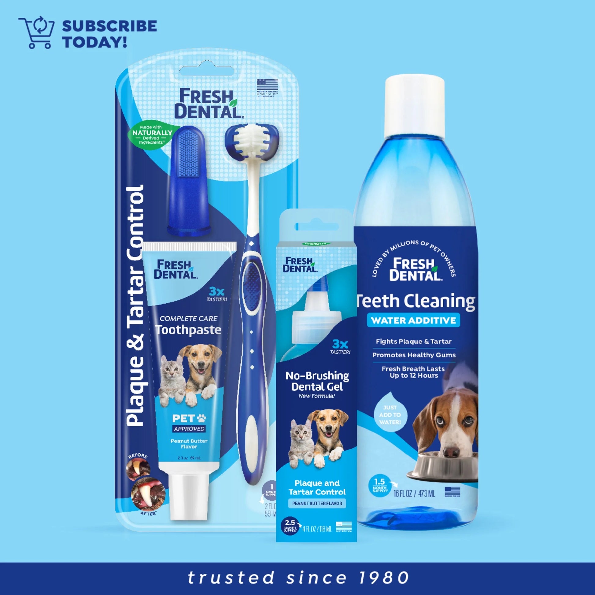 Fresh Dental No Brushing Gel Toothpaste for Dogs & Cats, Plaque Remover Pet Toothpaste, 4 Oz