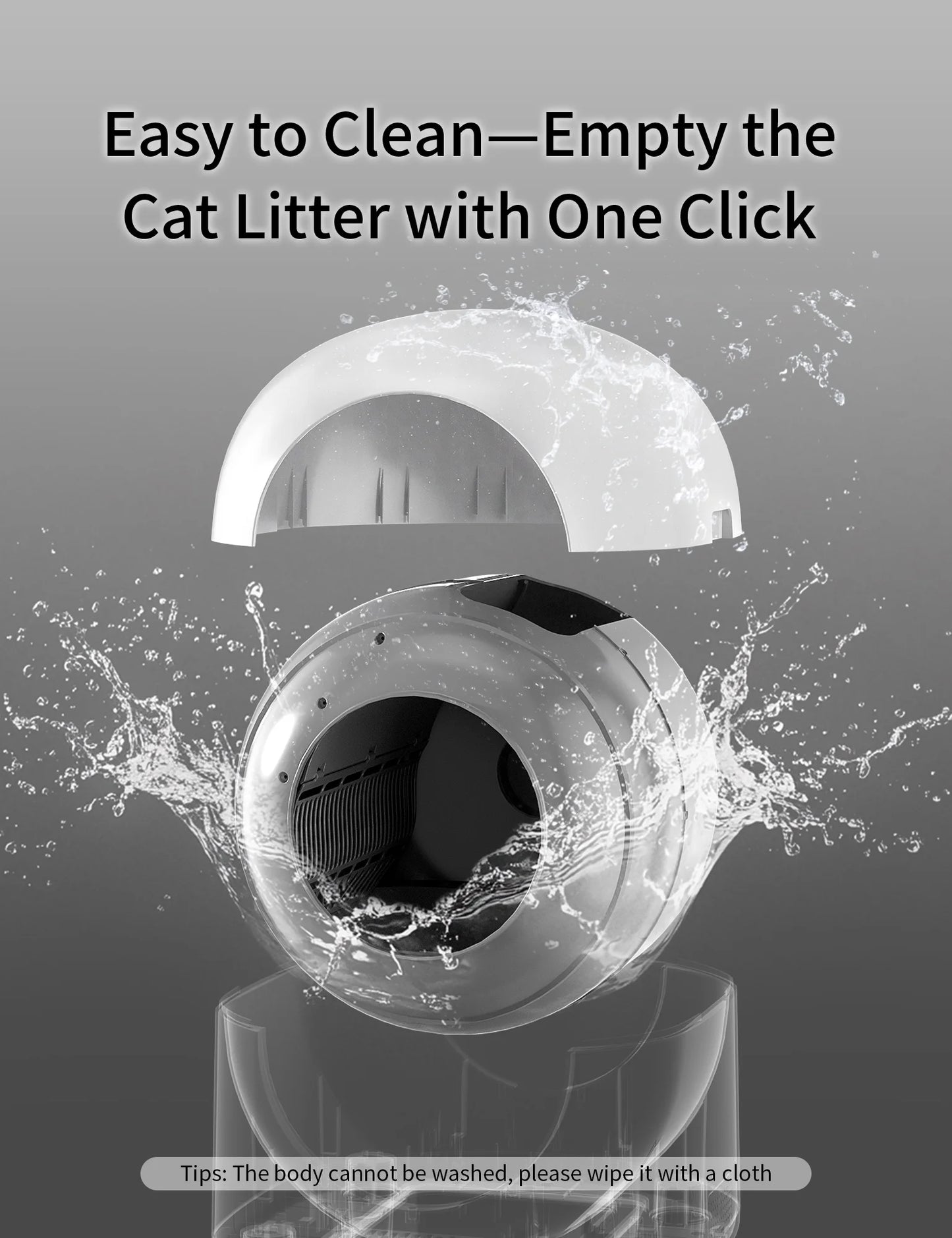 Automatic Cat Litter Box Self Cleaning, Smart Litter Box for Multiple Cats with 10 Safety Sensor Radars, 100L Electric Cat Box with App-Control, Odor Control, Quiet Operation, White
