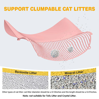 Large Open-Top Automatic Cat Litter Box Self Cleaning with Safety Protection, Mat and Trash Bags Included, Pink