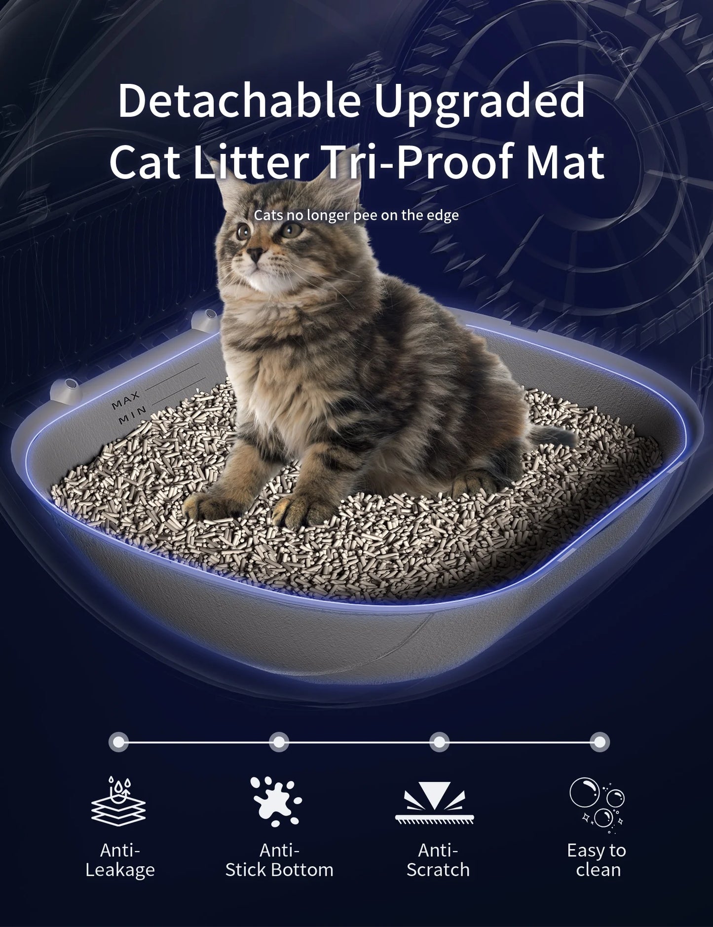 Automatic Cat Litter Box Self Cleaning, Smart Litter Box for Multiple Cats with 10 Safety Sensor Radars, 100L Electric Cat Box with App-Control, Odor Control, Quiet Operation, White